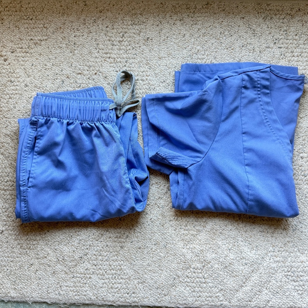 Scrub Set- Small Top & Jogger Pants - Ceil Blue - Ships Fast!